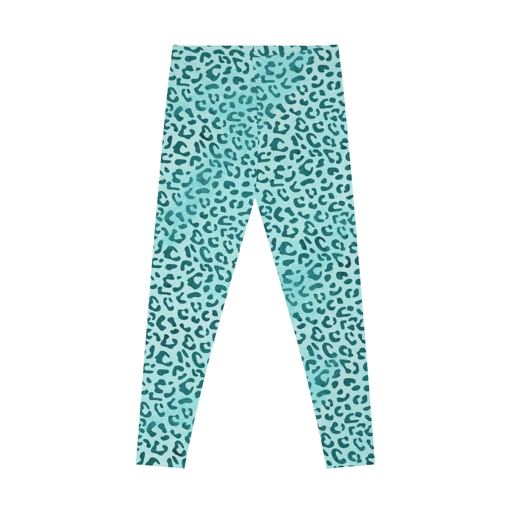 Mid Waist Leopard Camouflage Print Fitness Leggings_Aqua - S / Automatically matched to design color - Sport Finesse