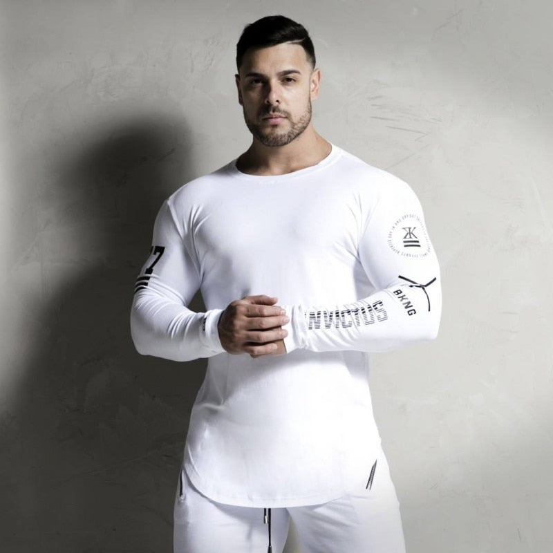 New Sport Elastic Bodybuilding T-Shirt - Invictus White / M - Sport Finesse