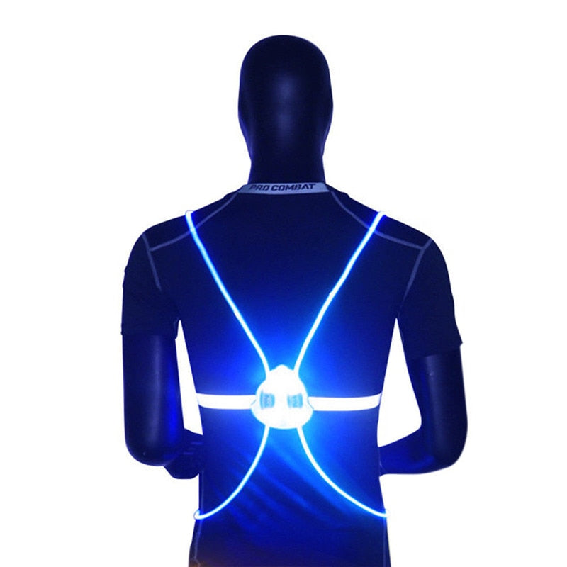Reflective LED Flashing Vest - Blue - Sport Finesse