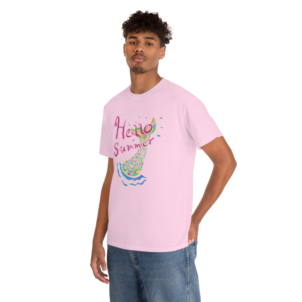 Mermaid Tail Hello Summer Unisex Cotton Tee - Sport Finesse