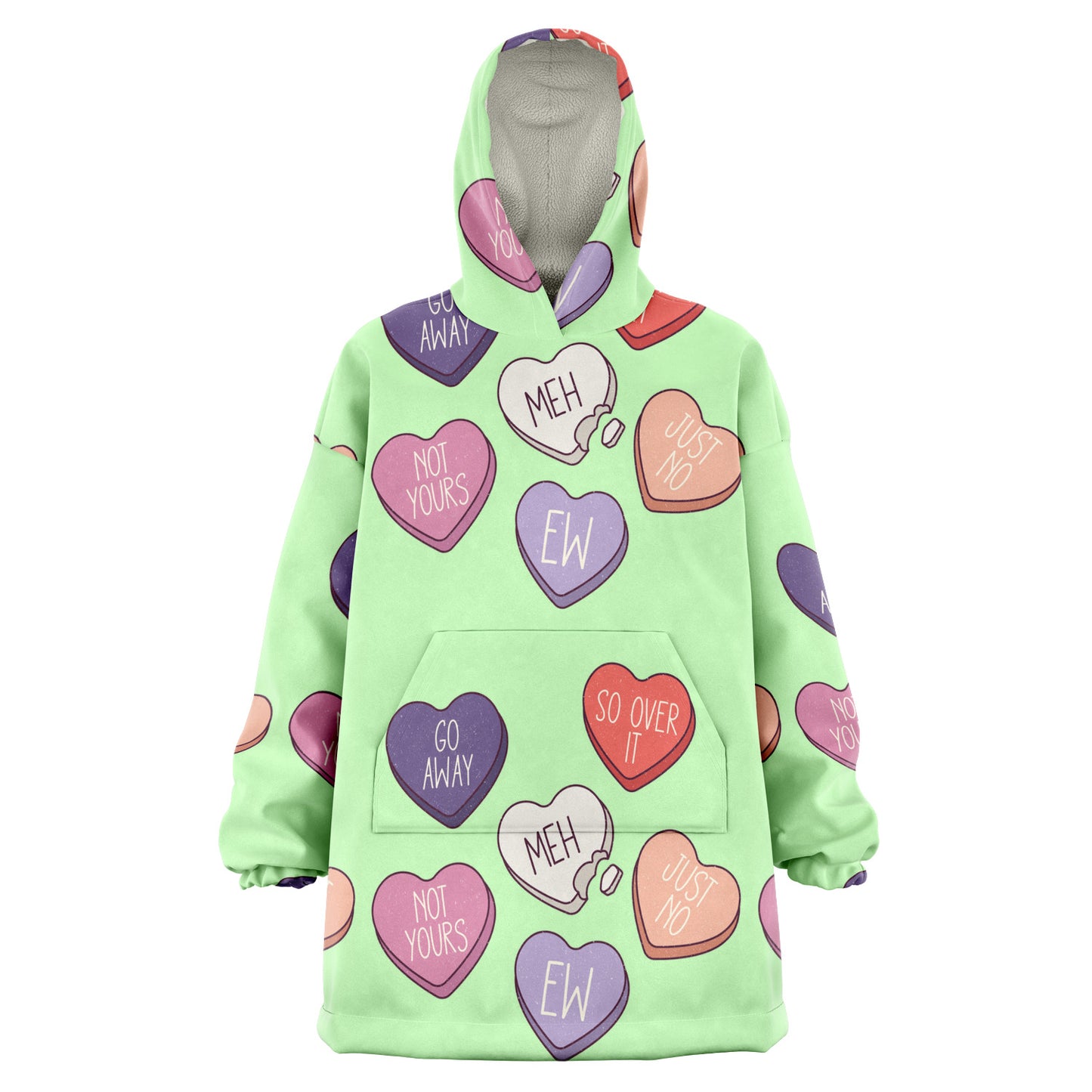 Candy Heart Hate Valentines Snug Hoodie - One size - Sport Finesse