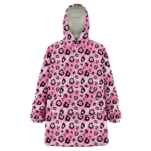 Pink Animal Print Tie Dye Snug Hoodie - One size - Sport Finesse