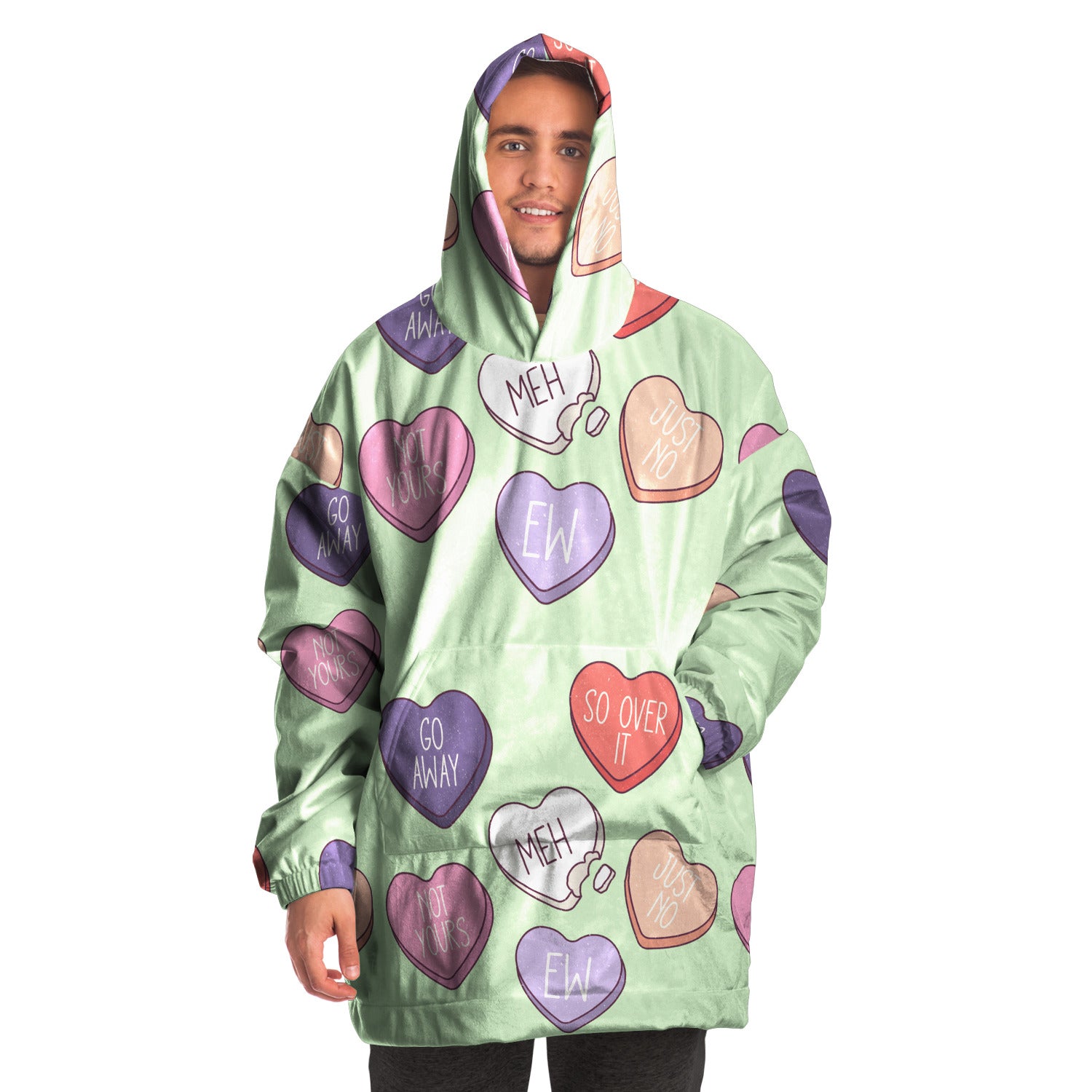 Candy Heart Hate Valentines Snug Hoodie - Sport Finesse
