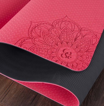 🕉️ Symbol 2 color Non-slip Yoga Mat Fitness Mat - Red - Sport Finesse