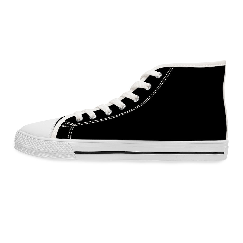 Black Women's High Top Sneakers - Sport Finesse