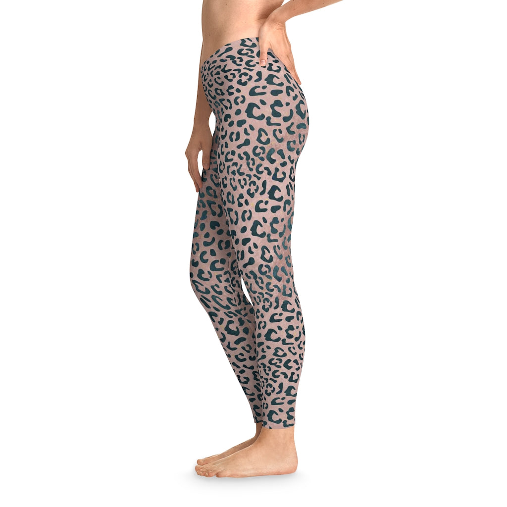 Leopard Print Mid Waist Fitness Leggings - Sport Finesse