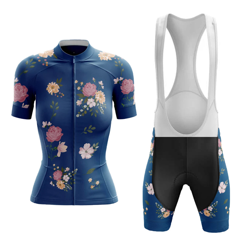 Summer Flowers Women's Cycling Suit - Short Sleeve Jersey with Bib Shorts / XXS - Sport Finesse