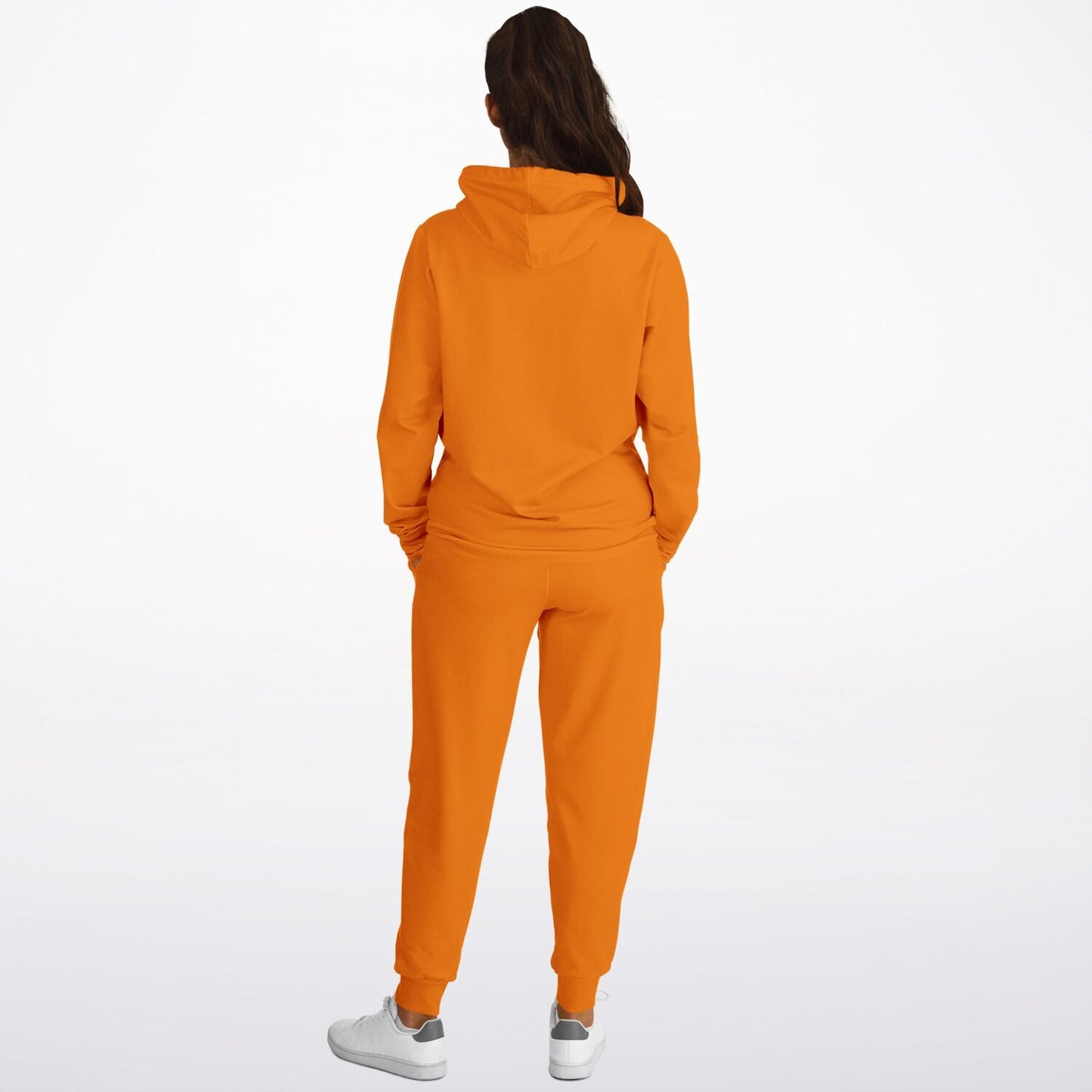 Solid Orange Women's Hoodie and Jogger Set - Sport Finesse