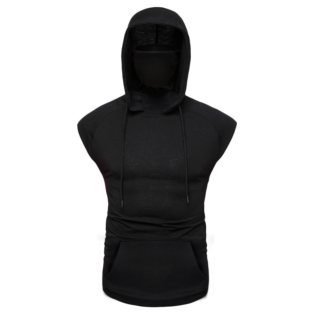 Hooded Large Open-Forked Sports Vest - Black / M - Sport Finesse