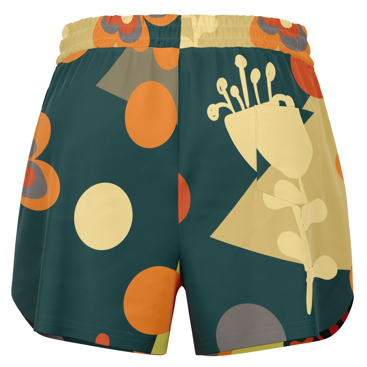 Colorful block print loose shorts - Sport Finesse