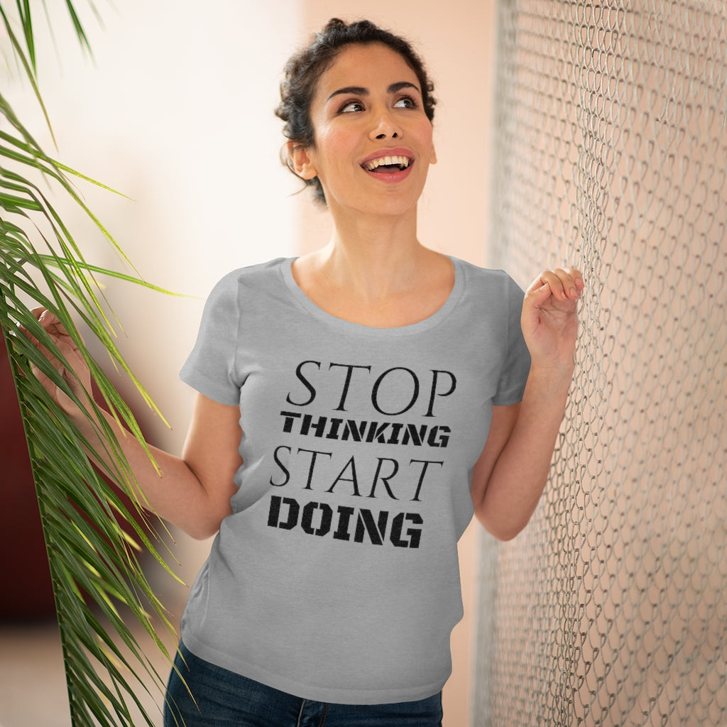 Stop Thinking Start Doing Organic Women's T-shirt - Heather Grey / XS - Sport Finesse
