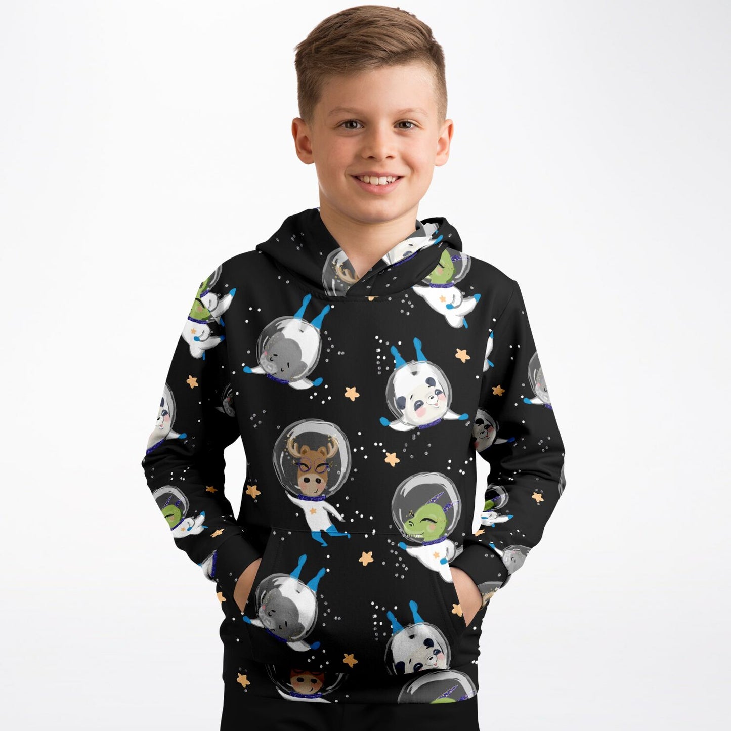 Outer Space Zoo Animals Hoodie - Sport Finesse