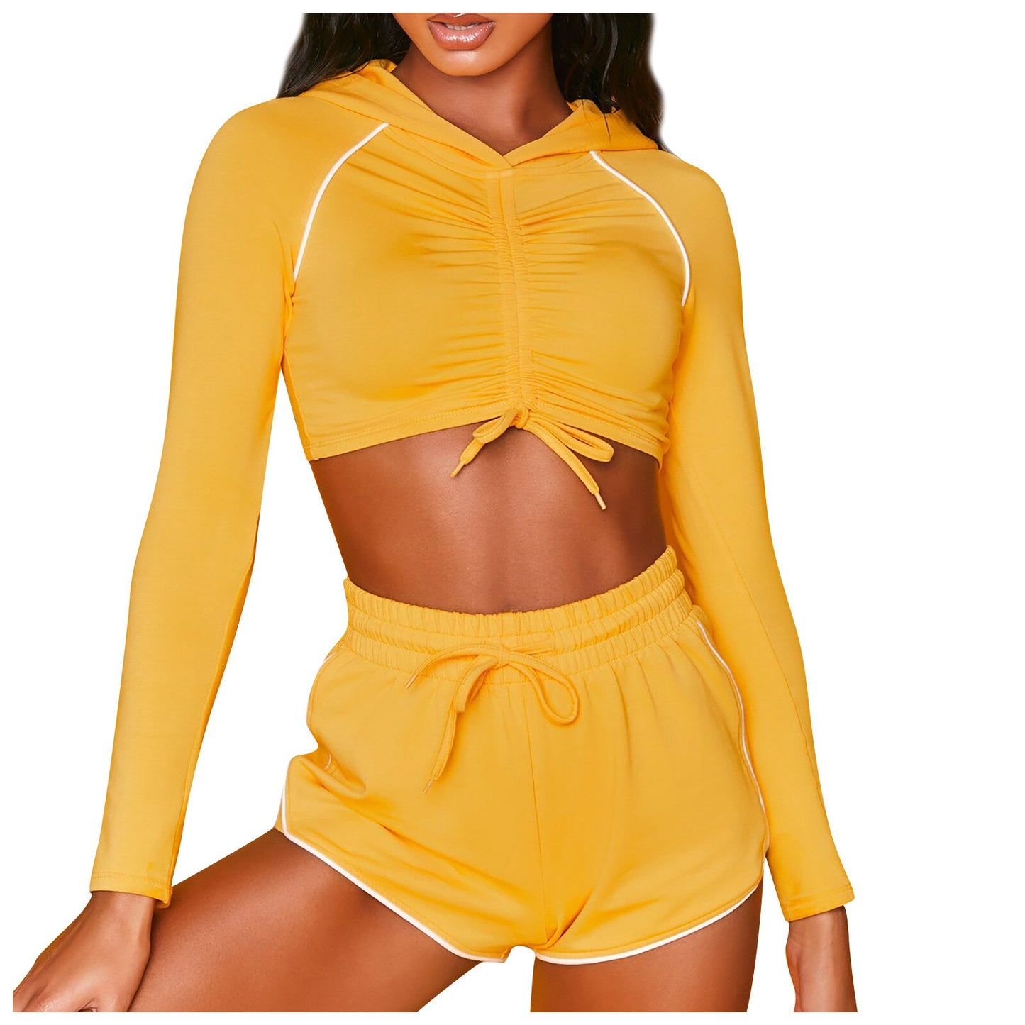 Long Sleeve Sport/Gym/Yoga Sets - Yellow / S - Sport Finesse