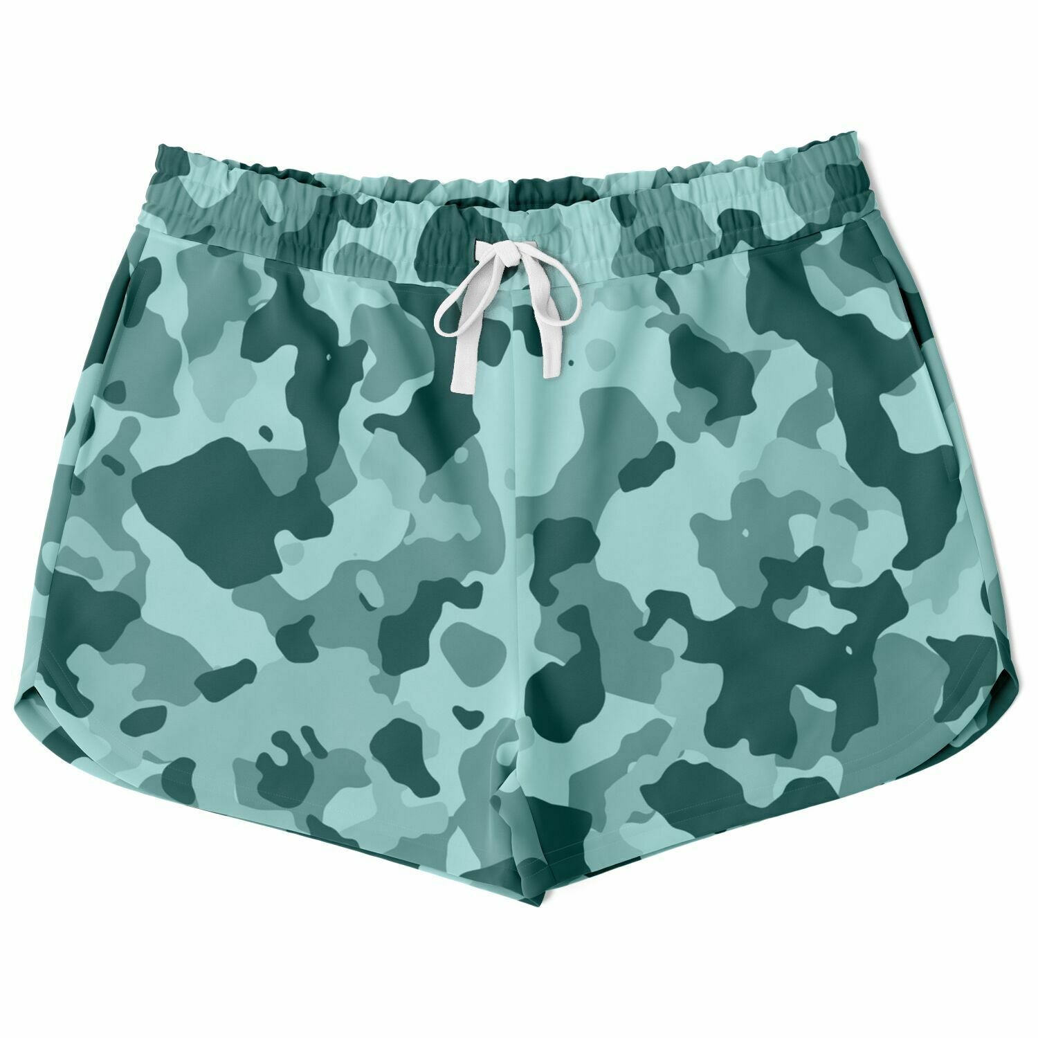 Camouflage Pattern Loose Shorts - Turquoise / XS - Sport Finesse