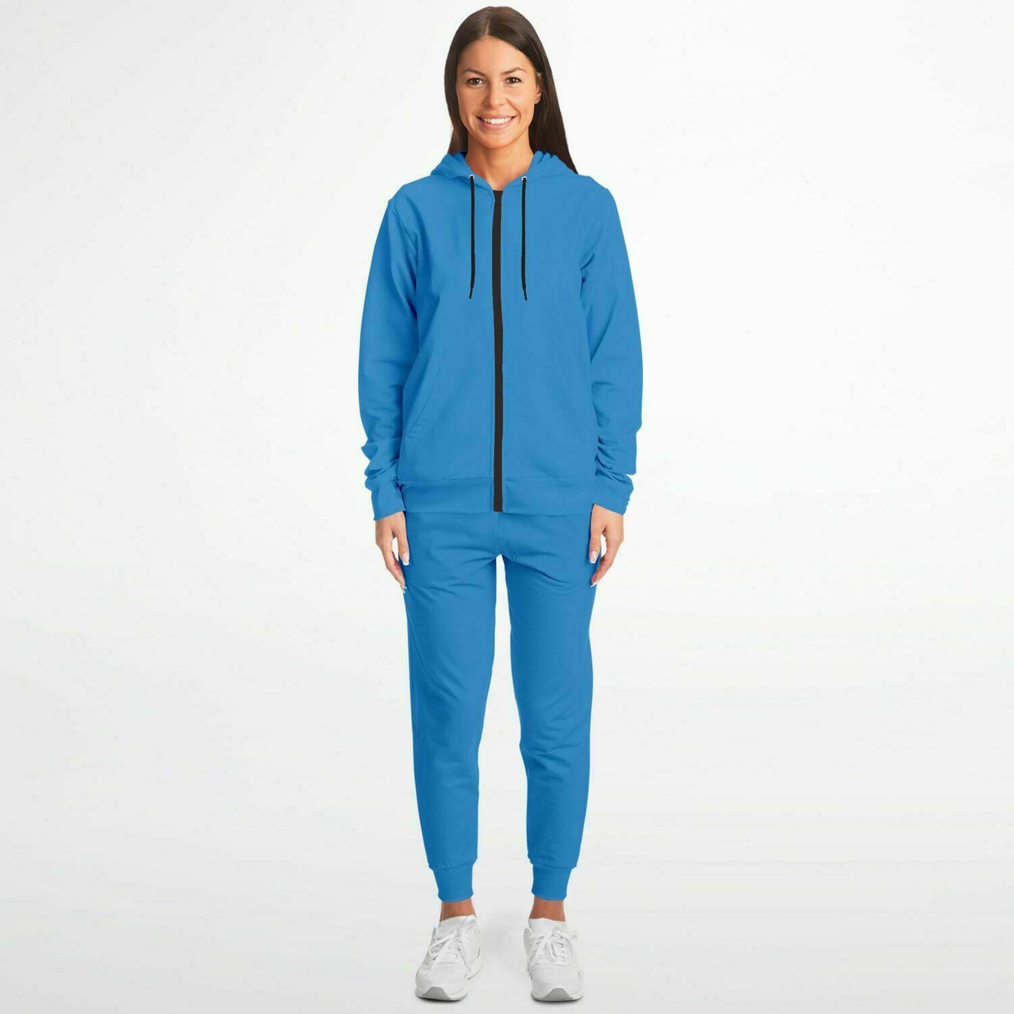 Nature Blue Zipper Hoodie and Jogger Set - Sport Finesse