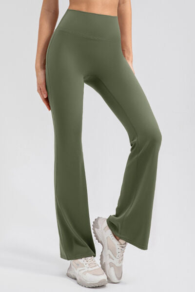High Waist Straight Active Pants - Matcha Green / S - Sport Finesse