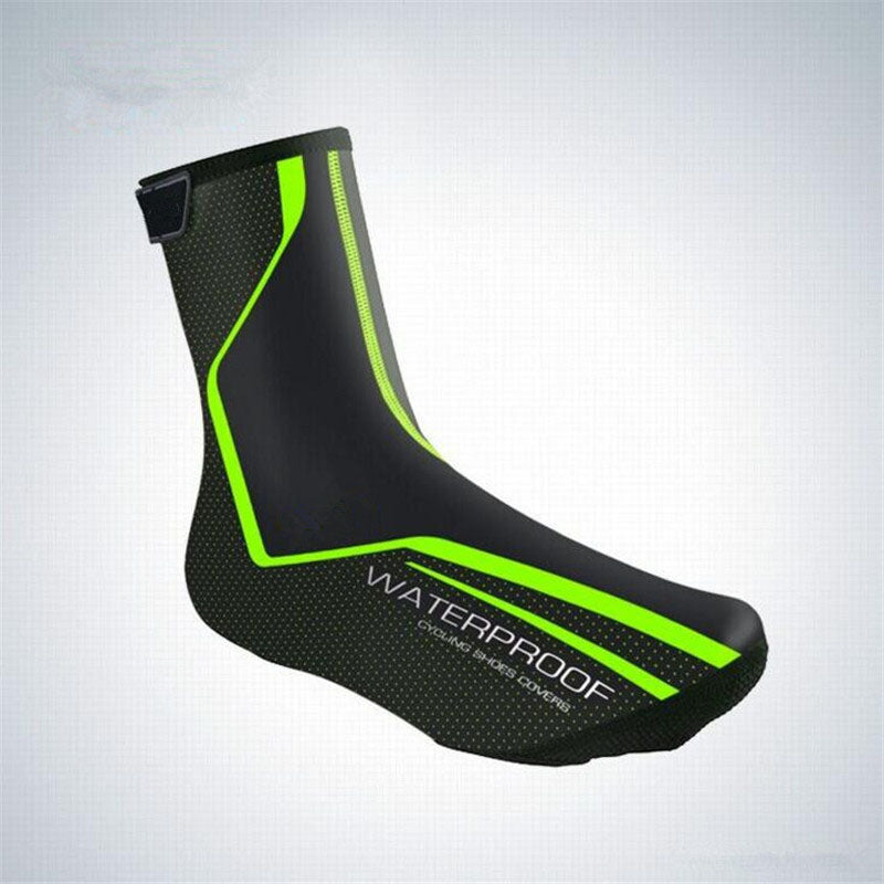Outdoor Cycling Waterproof Shoe Cover - Black Green / L - Sport Finesse