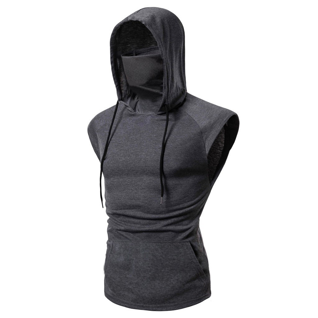 Hooded Large Open-Forked Sports Vest - Grey / M - Sport Finesse