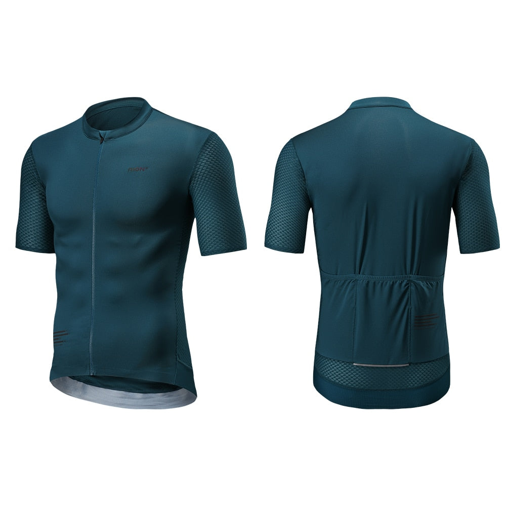 RION New 2022 Solid Color Men's Cycling Jersey - Dark Green / EU Size-XS - Sport Finesse