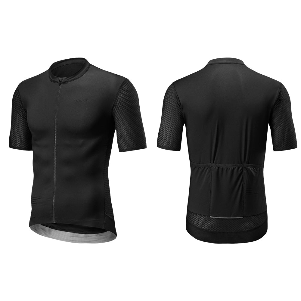 RION New 2022 Solid Color Men's Cycling Jersey - Black / EU Size-XS - Sport Finesse