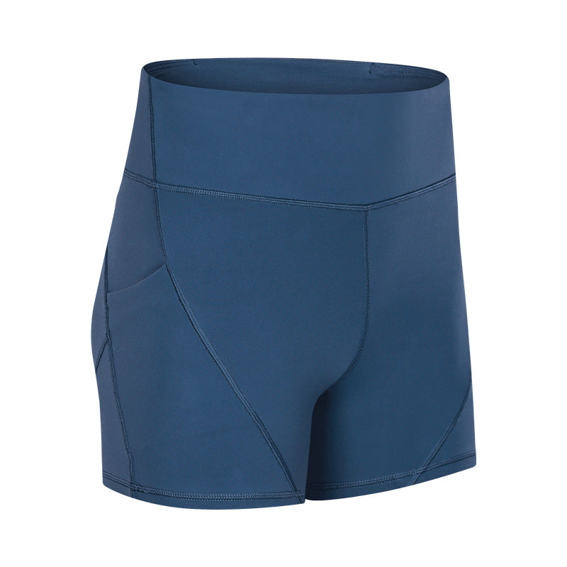 High Waist Yoga Shorts - Blue / S - Sport Finesse