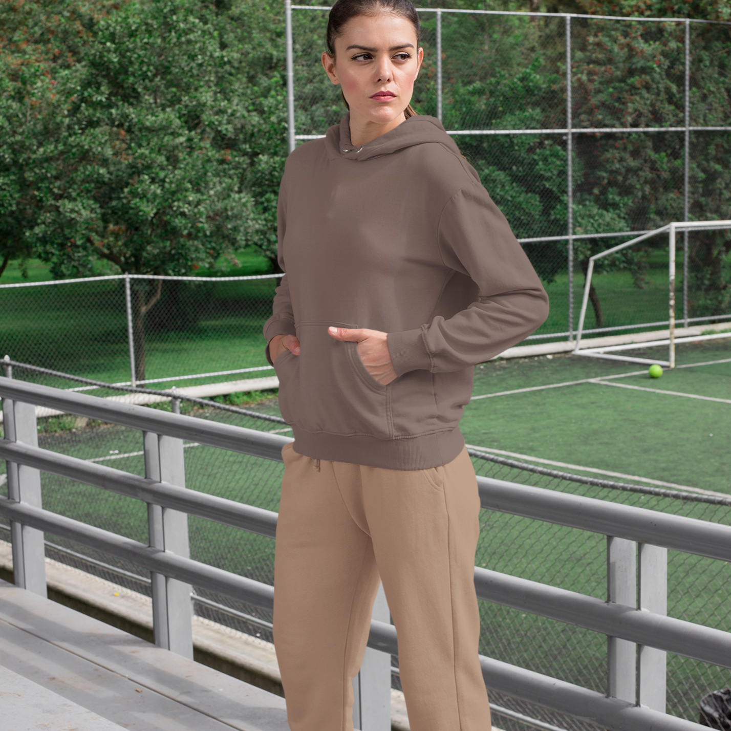 Brown Combo Women's Hoodie and Joggers set - Sport Finesse