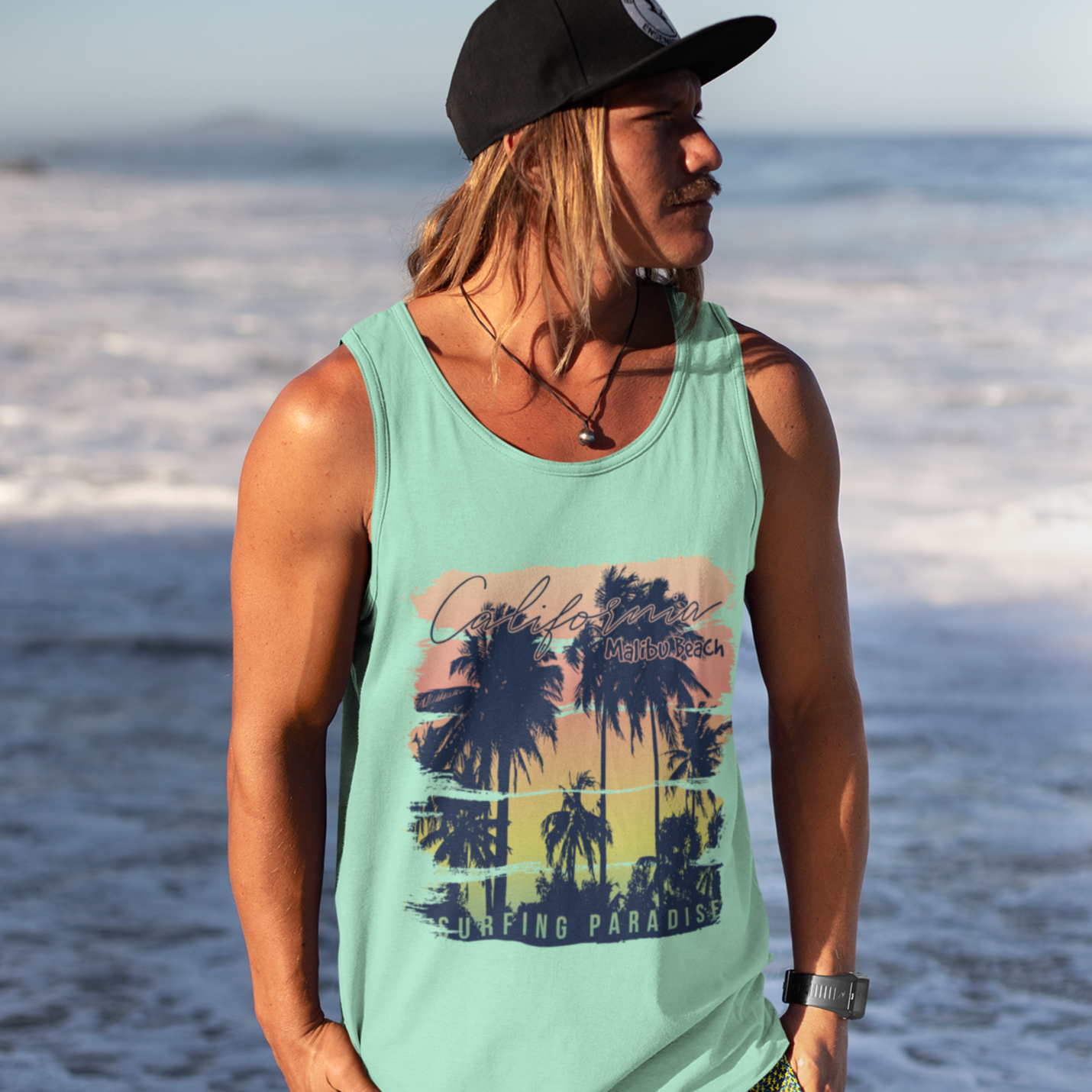 California Malibu Beach Surf Men’s tank top - Sport Finesse