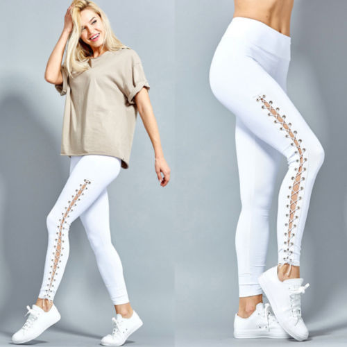 Lace Up High Waist Fitness Leggings - Sport Finesse