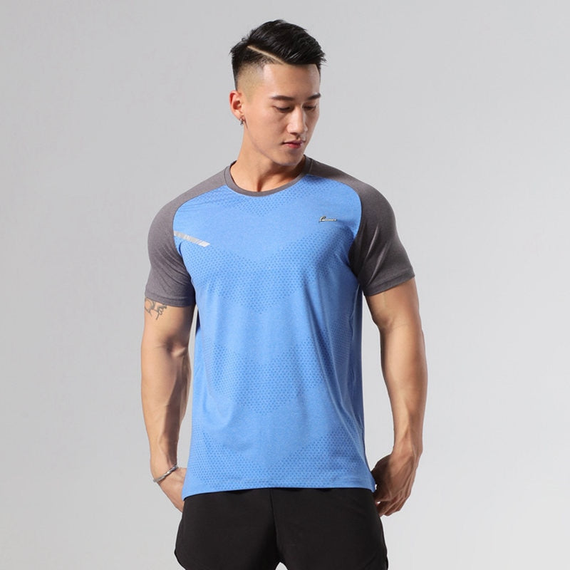 Breathable Short Sleeve Running T-Shirt - Blue / M - Sport Finesse