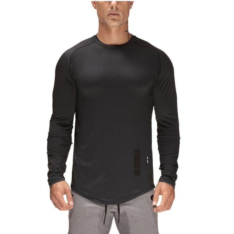 Long Sleeve Quick Dry Workout T-Shirt - Black / M - Sport Finesse