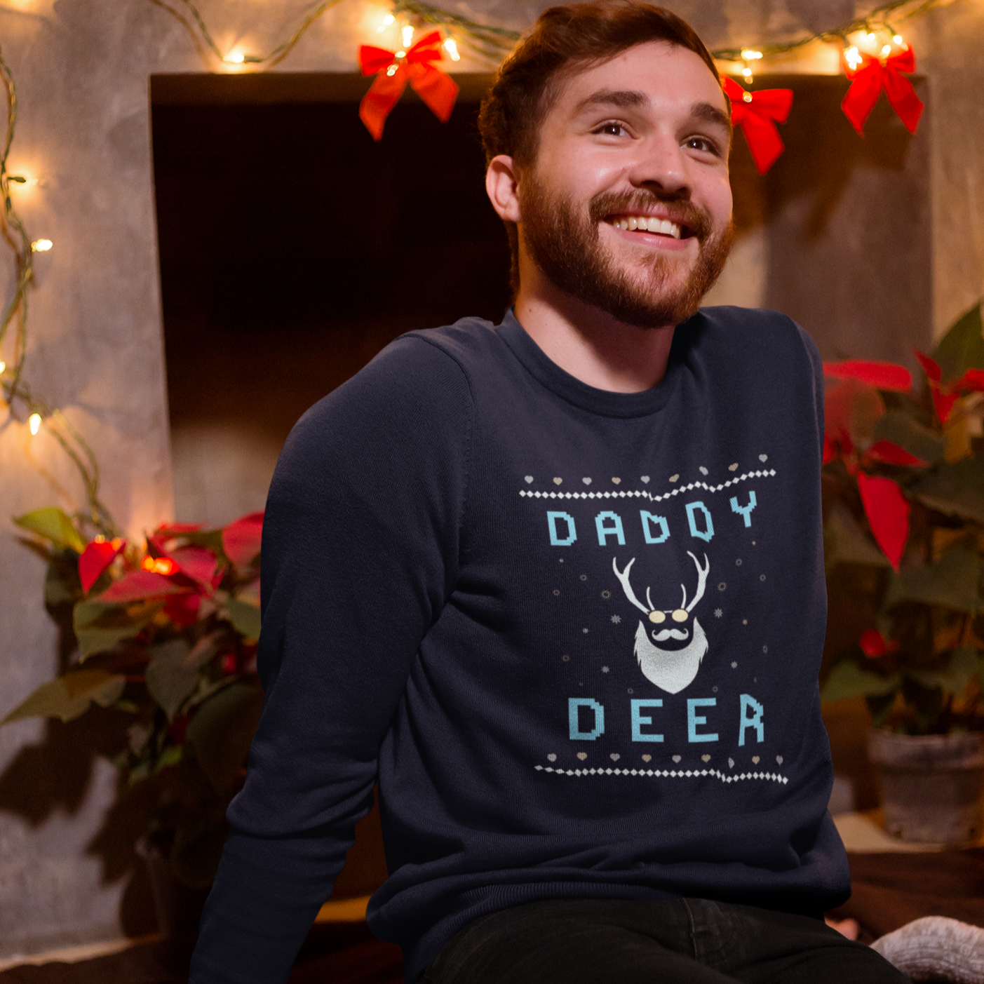 Daddy Deer Sweatshirt - Navy / S - Sport Finesse