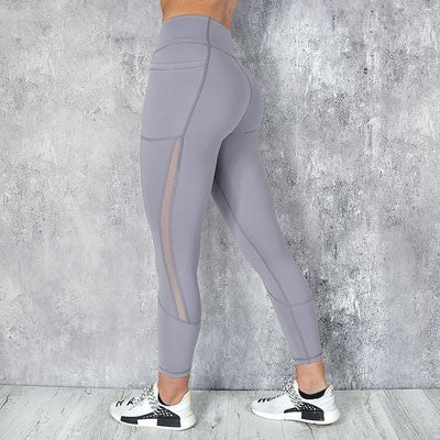 High Waist Leggings with Pockets - Grey / S - Sport Finesse