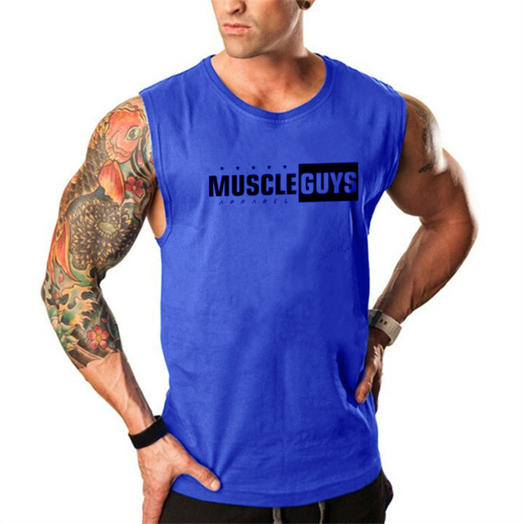 Men's Muscle Guys Tank Top - Blue / M - Sport Finesse