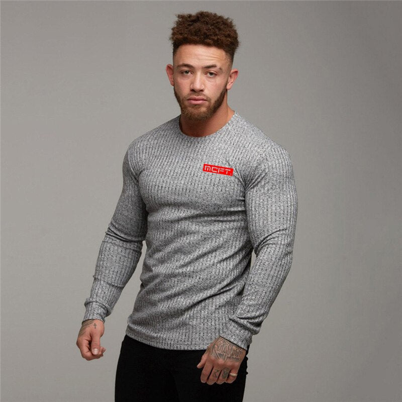 Muscle Fit Pullover Knitted T-Shirt