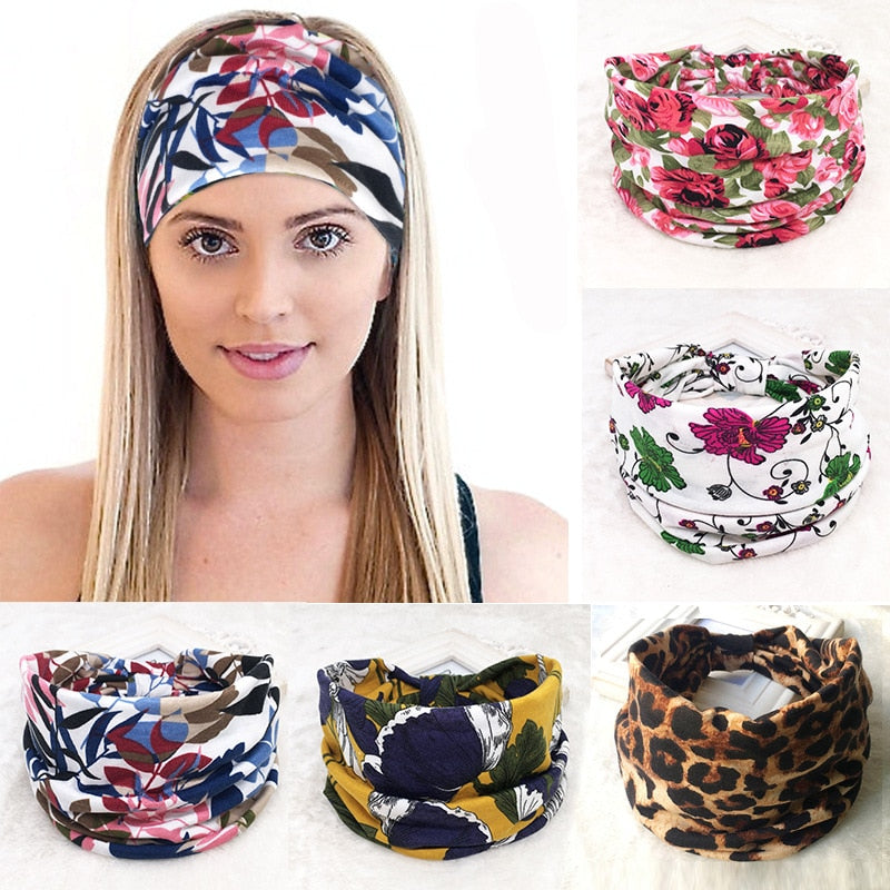 Floral Printed Cotton Hairbands - Sport Finesse