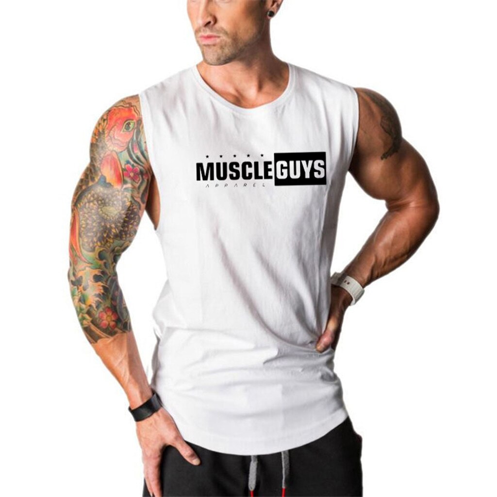 Men's Muscle Guys Tank Top - White / M - Sport Finesse