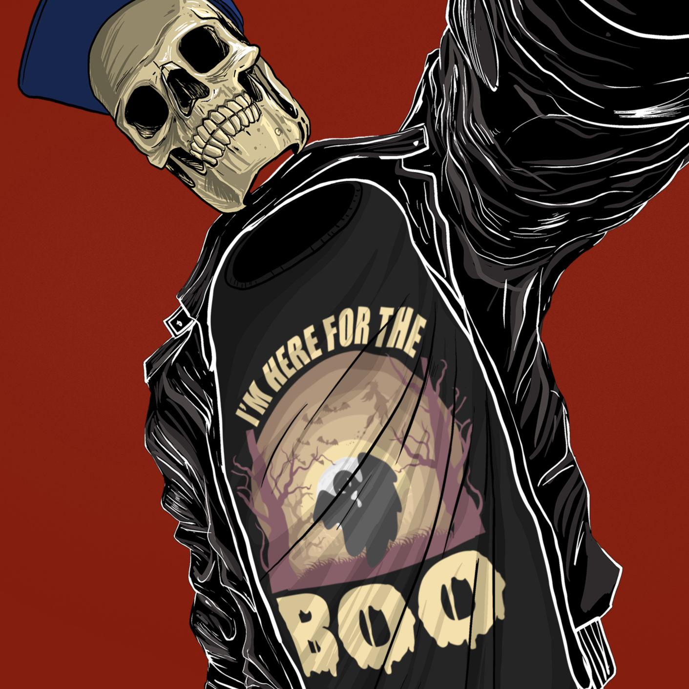 Here for the Boo Youth Long Sleeve Tee - Black / S - Sport Finesse