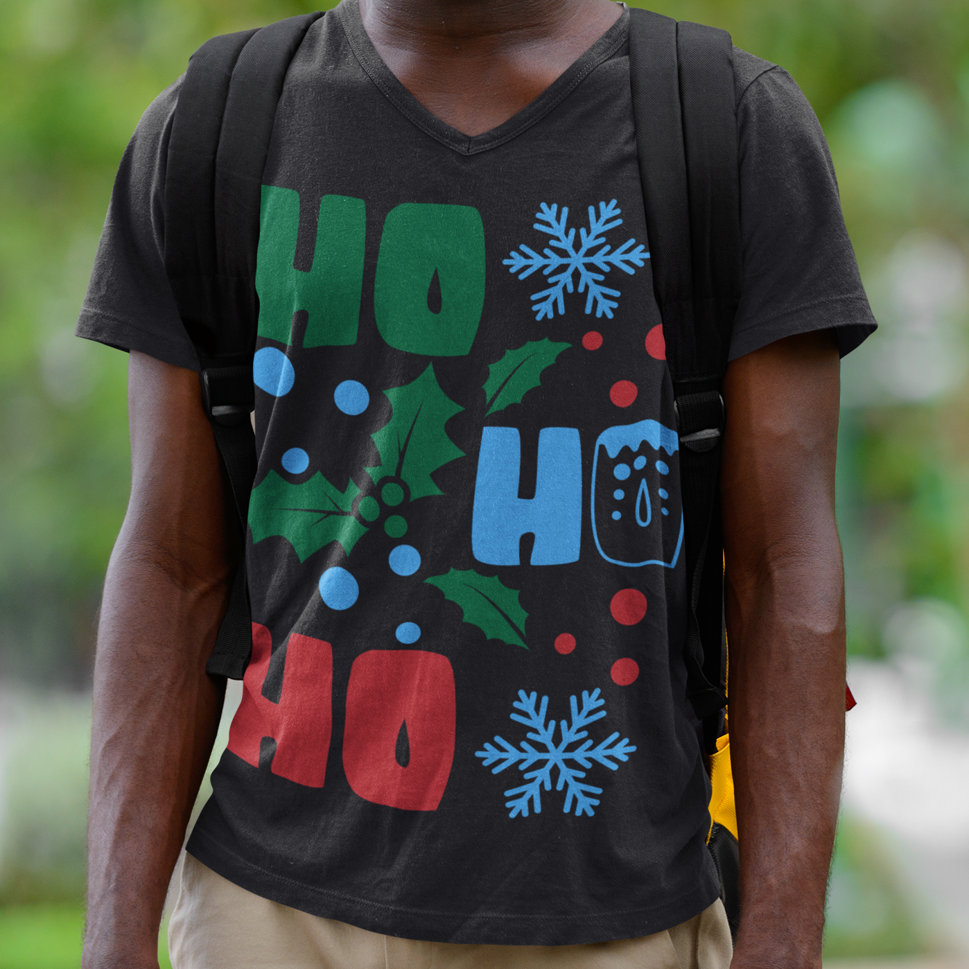 Ho Ho Ho V-Neck T-Shirt - Sport Finesse