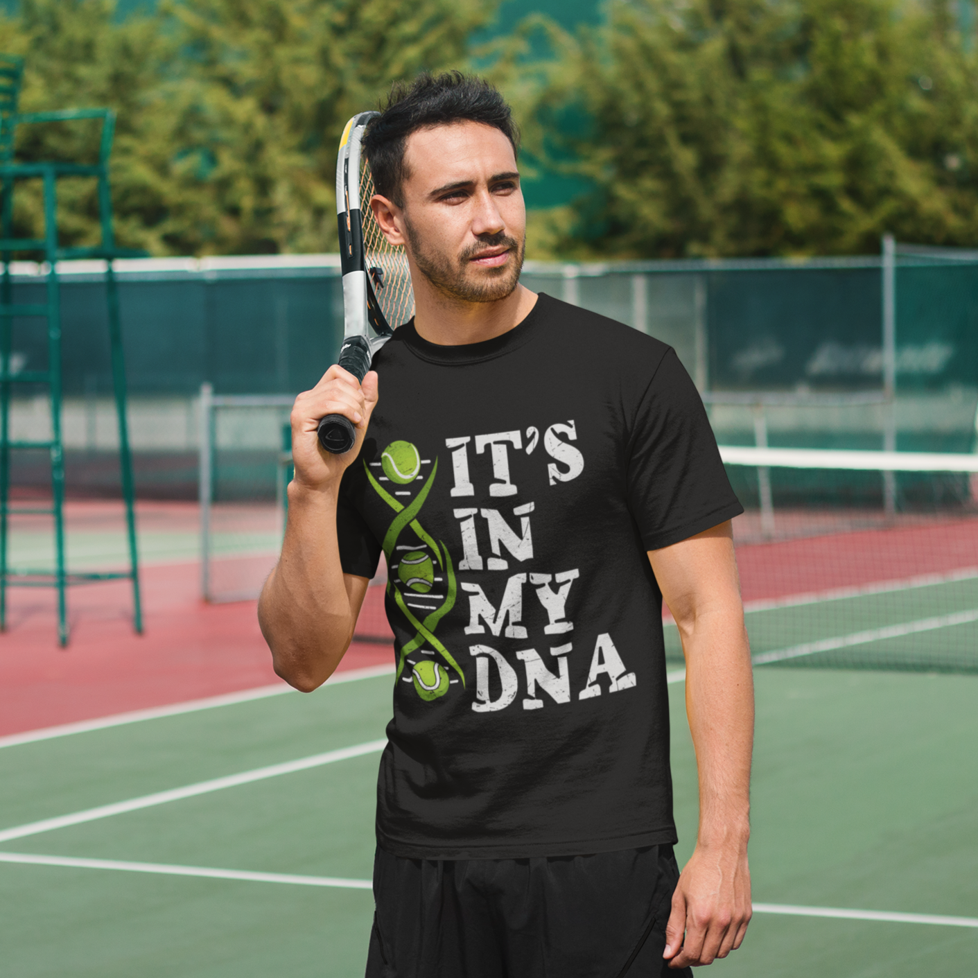 It's in my DNA Unisex organic cotton Tennis t-shirt - Black / S - Sport Finesse