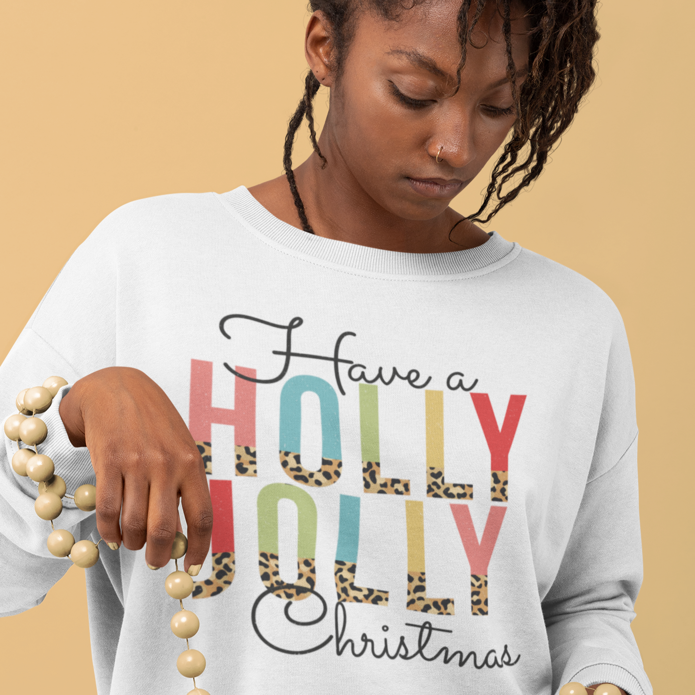 Holly Jolly Christmas Sweatshirt - White / S - Sport Finesse