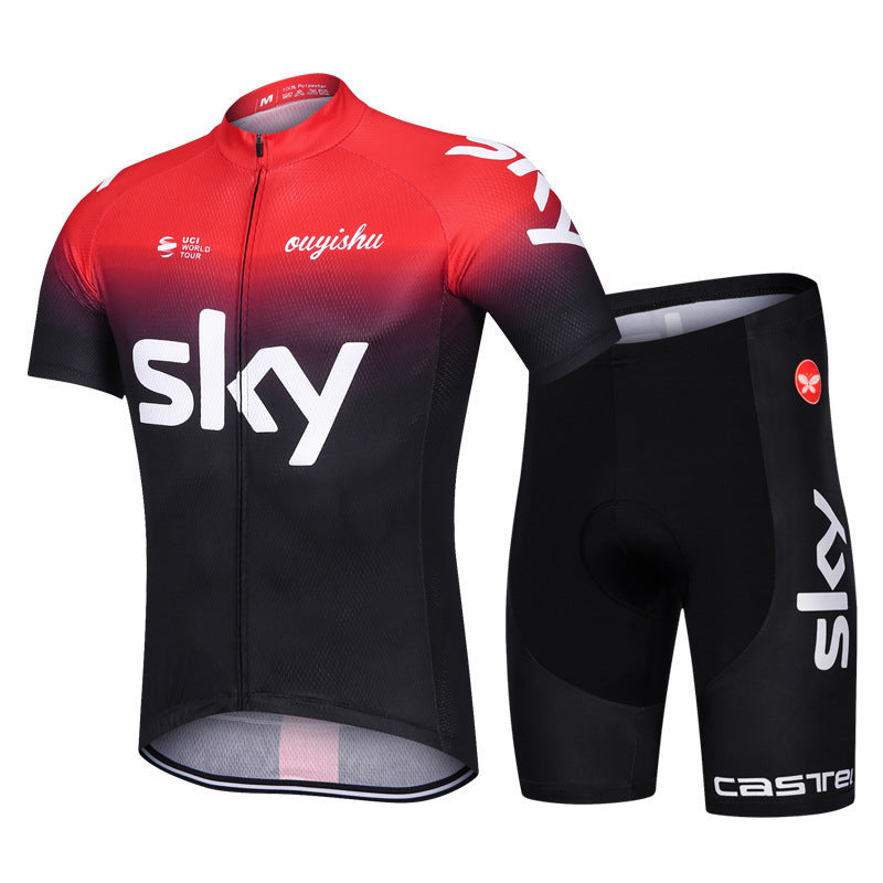 NEW Morvelo Summer Cycling Jersey Set - Sky Black and Red Short Suit / S - Sport Finesse