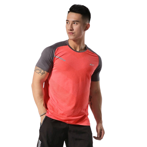 Breathable Short Sleeve Running T-Shirt - Orange / M - Sport Finesse
