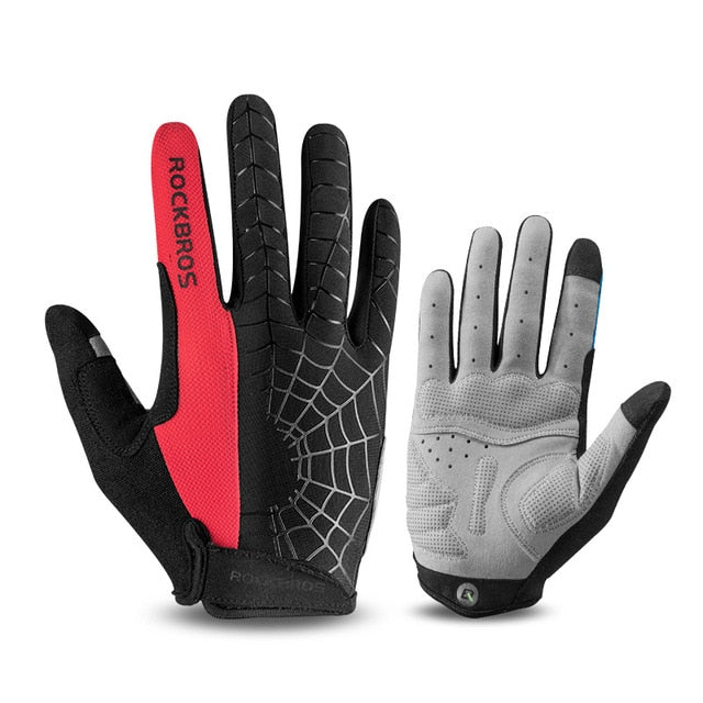 Men Touch Screen Windproof Cycling Gloves - Red / S - Sport Finesse