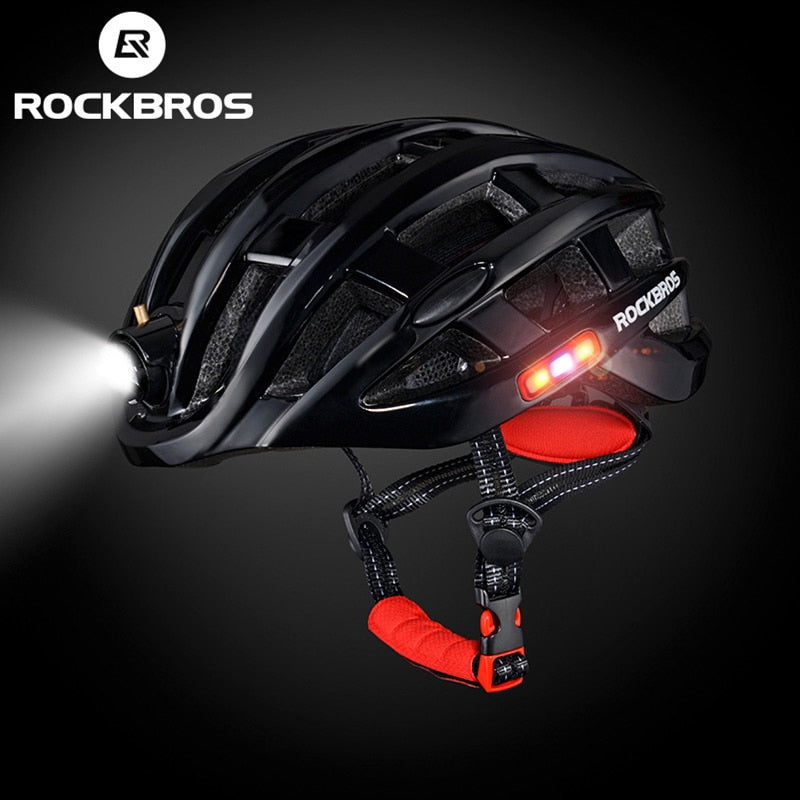 ROCKBROS Rechargeable MTB Cycling Light Helmet - Black - Sport Finesse