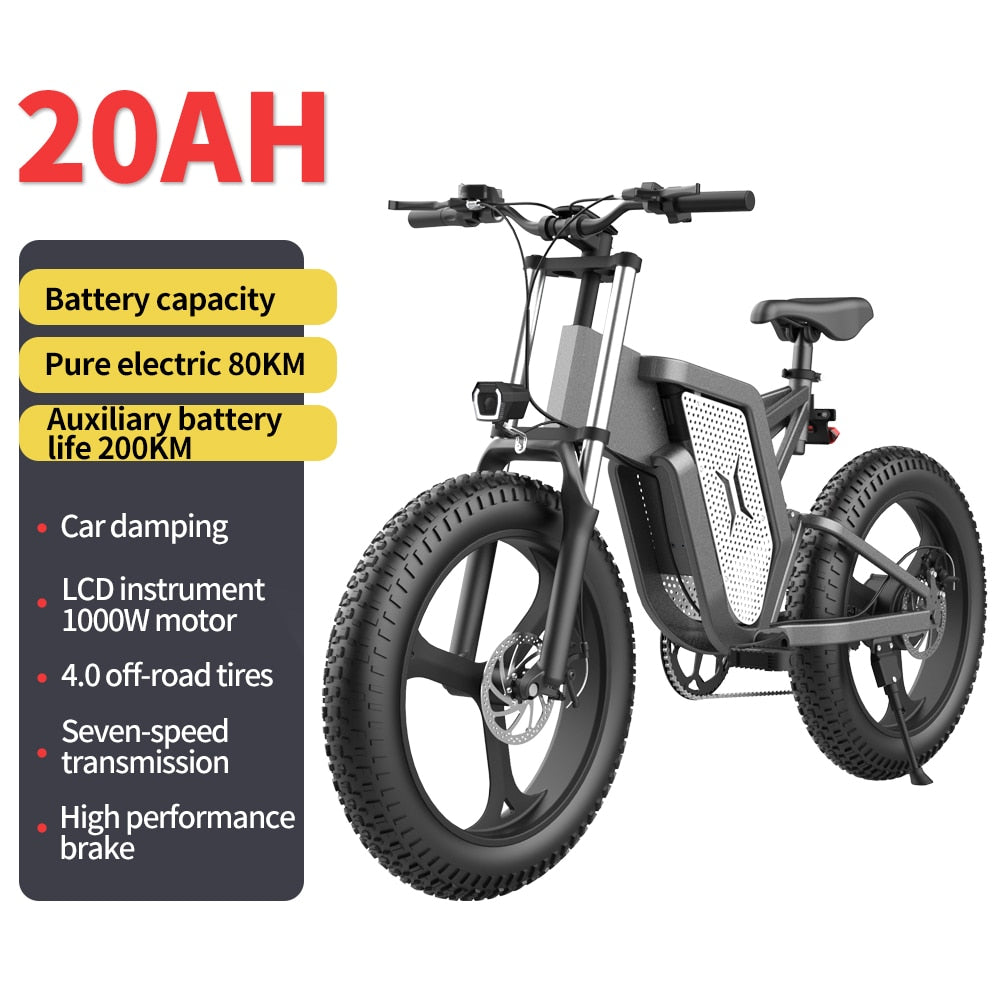 X20 Electric Bike 20 Inch - 2000W 48V 20AH - 1000W20AH - Sport Finesse
