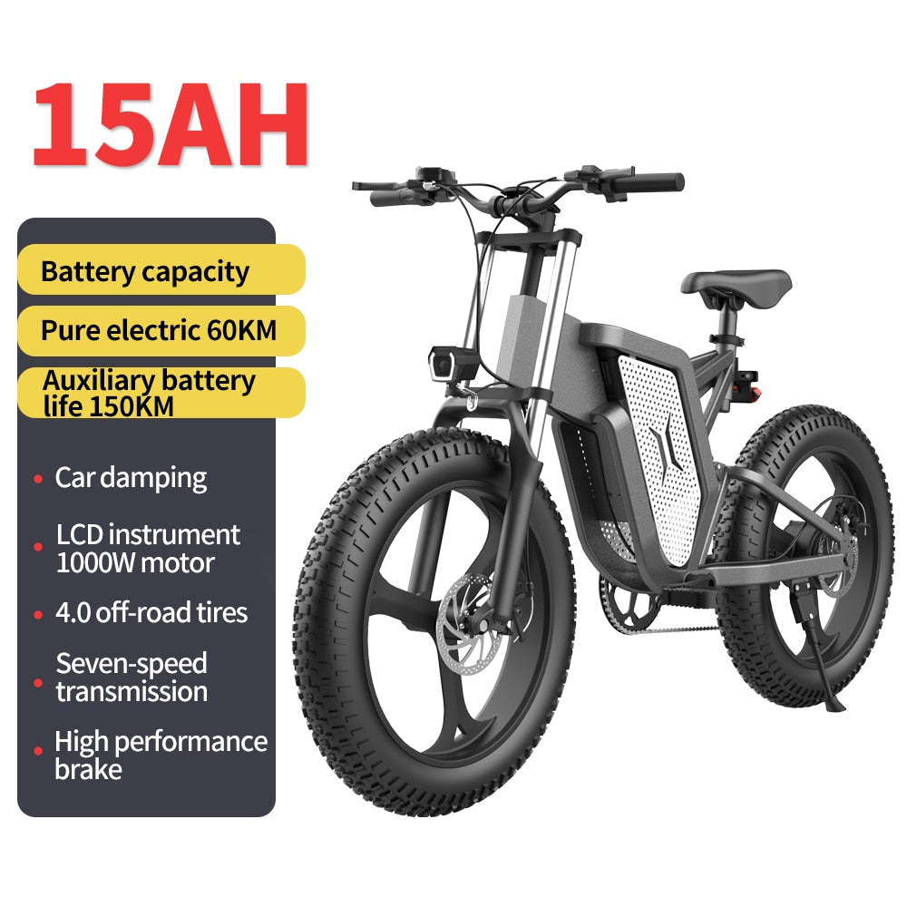 X20 Electric Bike 20 Inch - 2000W 48V 20AH - 1000W-15AH - Sport Finesse