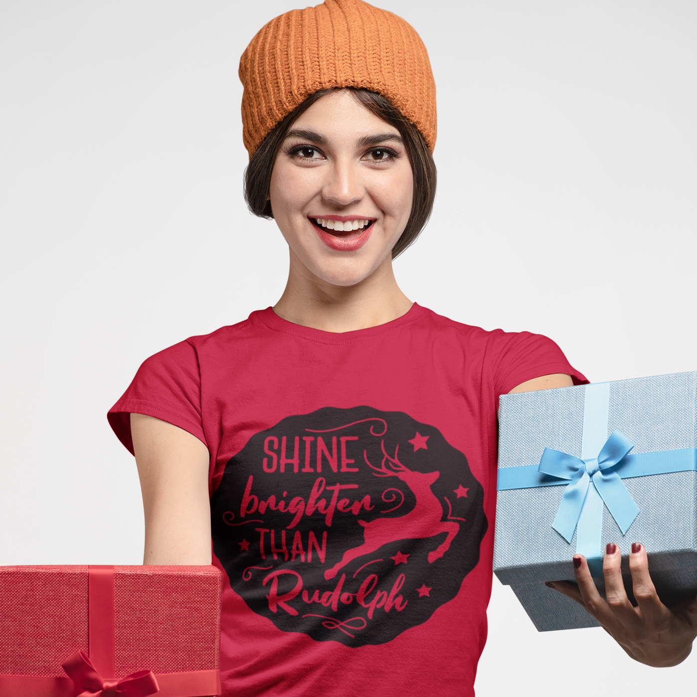 Shine Brighter than Rudolph T-Shirt - Red / S - Sport Finesse