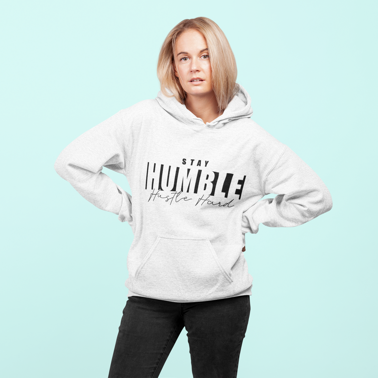 Stay Humble Hustle Hard Hoodie - White / S - Sport Finesse