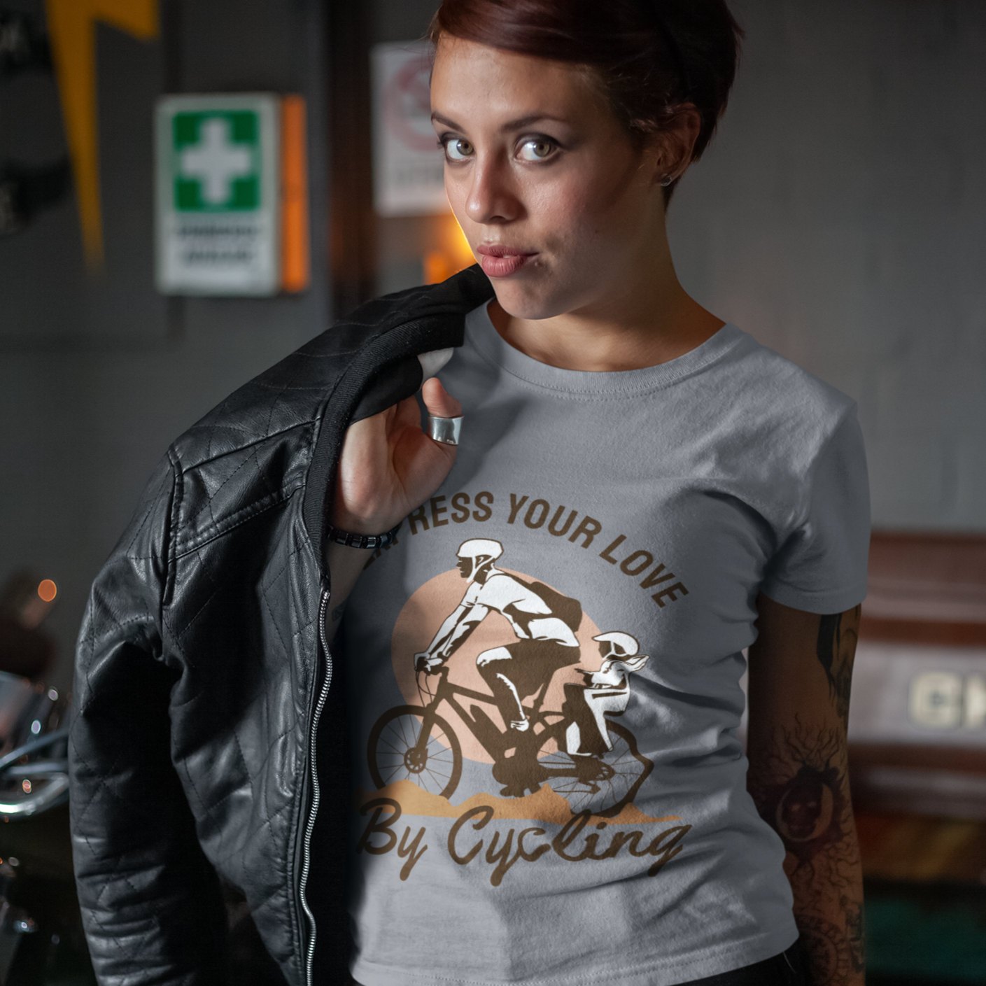 Express Your Love Cycling t-shirt - Heather Grey / S - Sport Finesse