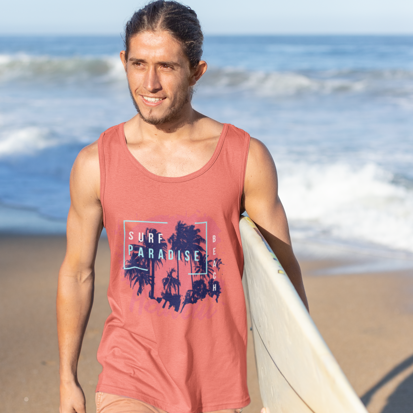 Surf Paradise Hawaii Beach Men’s premium tank top - Sport Finesse